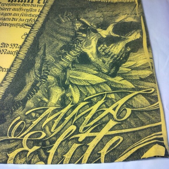 MMA Elite T Shirt Men Medium Ywllow Black Skull Fighting Mixed Martial Arts READ - Picture 11 of 11